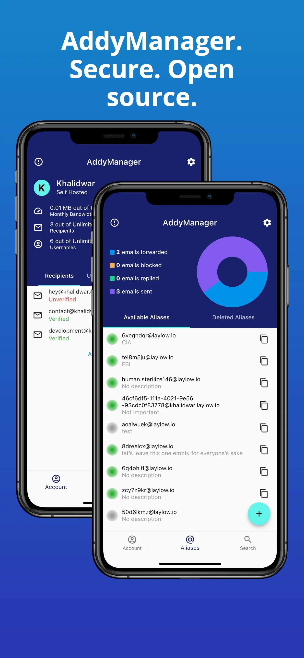 AddyManager App - Aliases Management