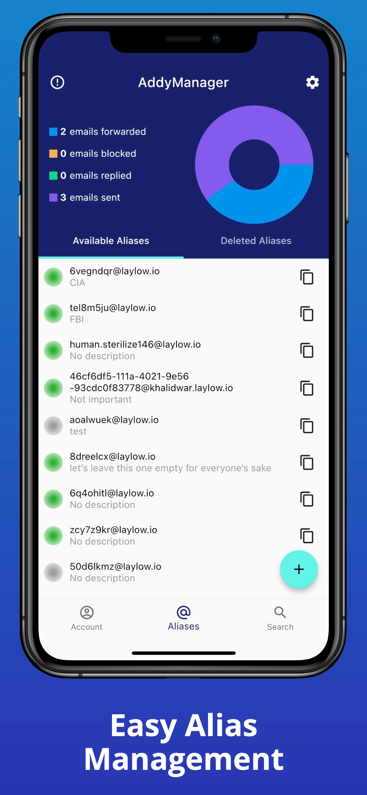 AddyManager App - Account Management